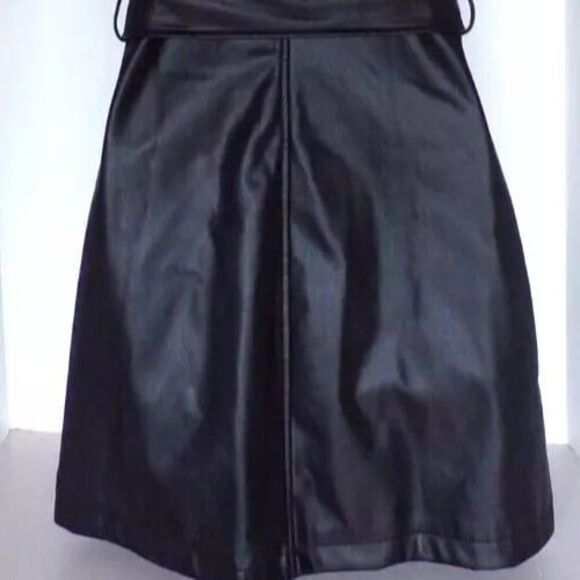 BCBGeneration Black Moto Biker Faux Leather Sleeveless Dress XXS - Picture 5 of 6